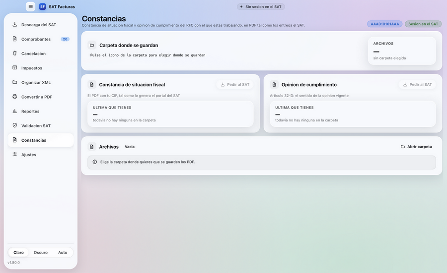 Constancias en SAT Facturas