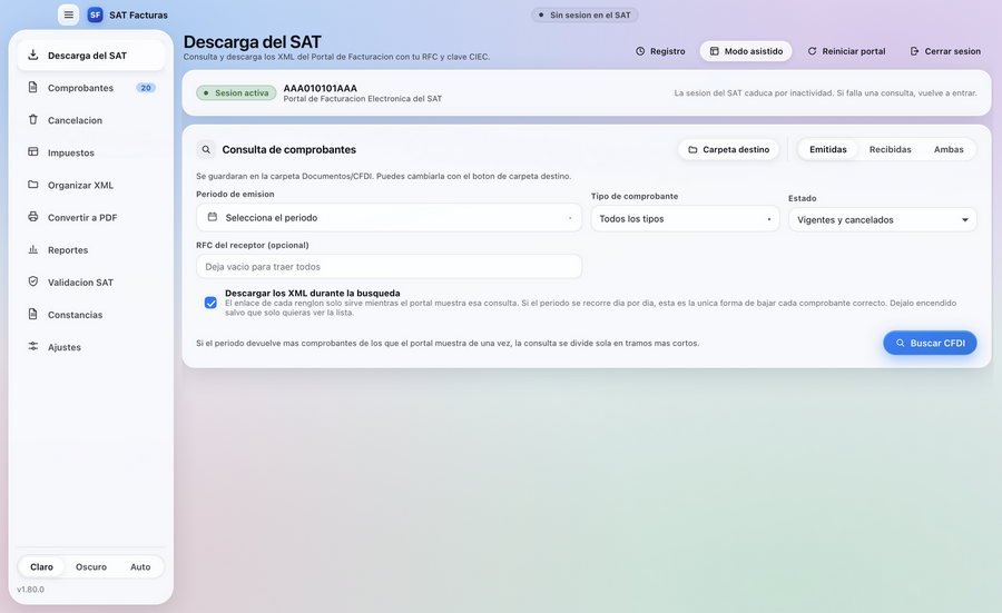 Descarga del SAT en SAT Facturas